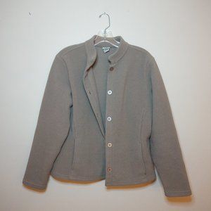 L.L. Bean Tan Fleece Jacket Size Large